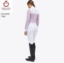 Load image into Gallery viewer, Cavalleria Toscana Lightweight Jersey L/S Competition Shirt w/ Jacquard Bib - CAD234
