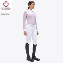 Load image into Gallery viewer, Cavalleria Toscana Lightweight Jersey L/S Competition Shirt w/ Jacquard Bib - CAD234

