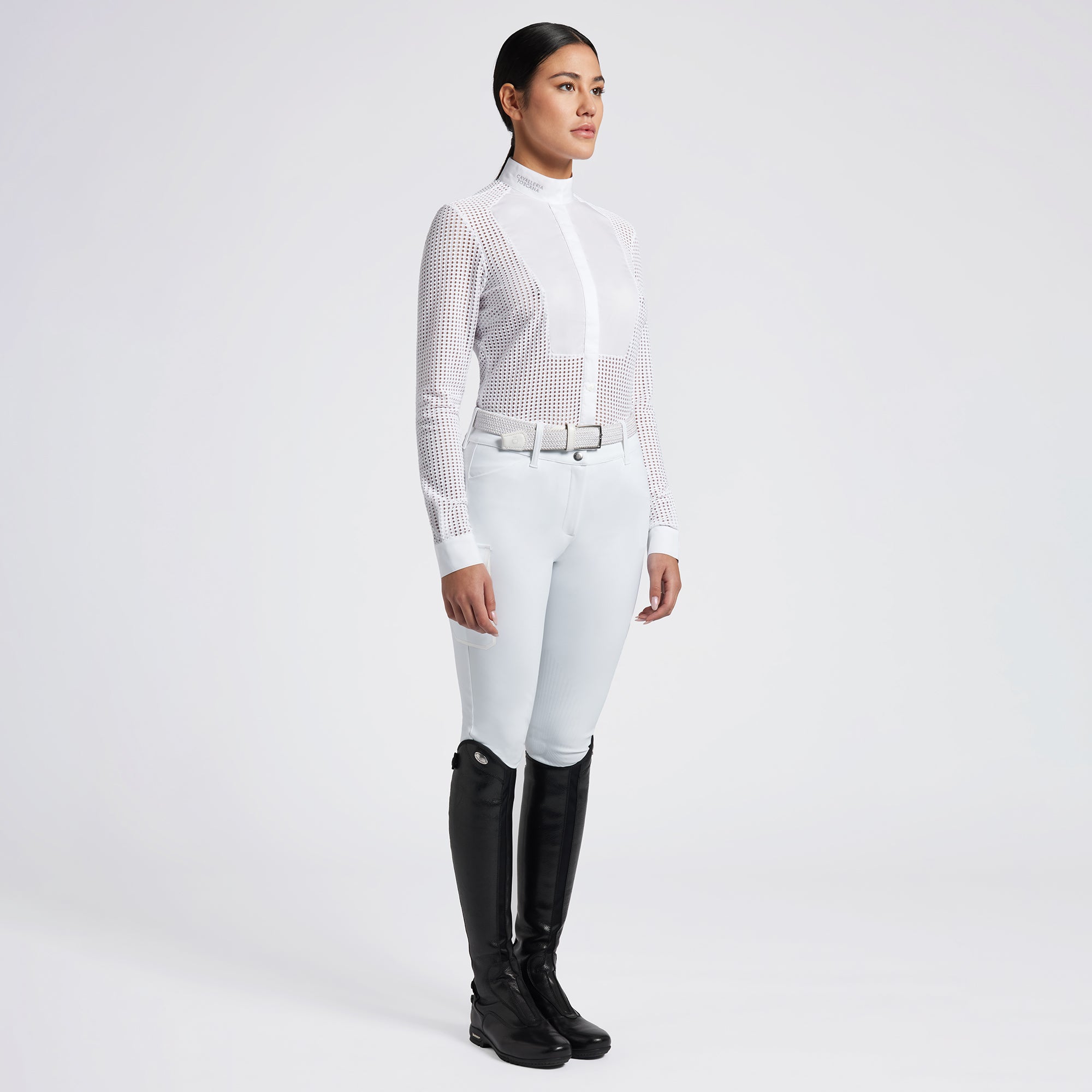 Cavalleria Toscana Perforated Jacquard L/S Competition Shirt - CAD263