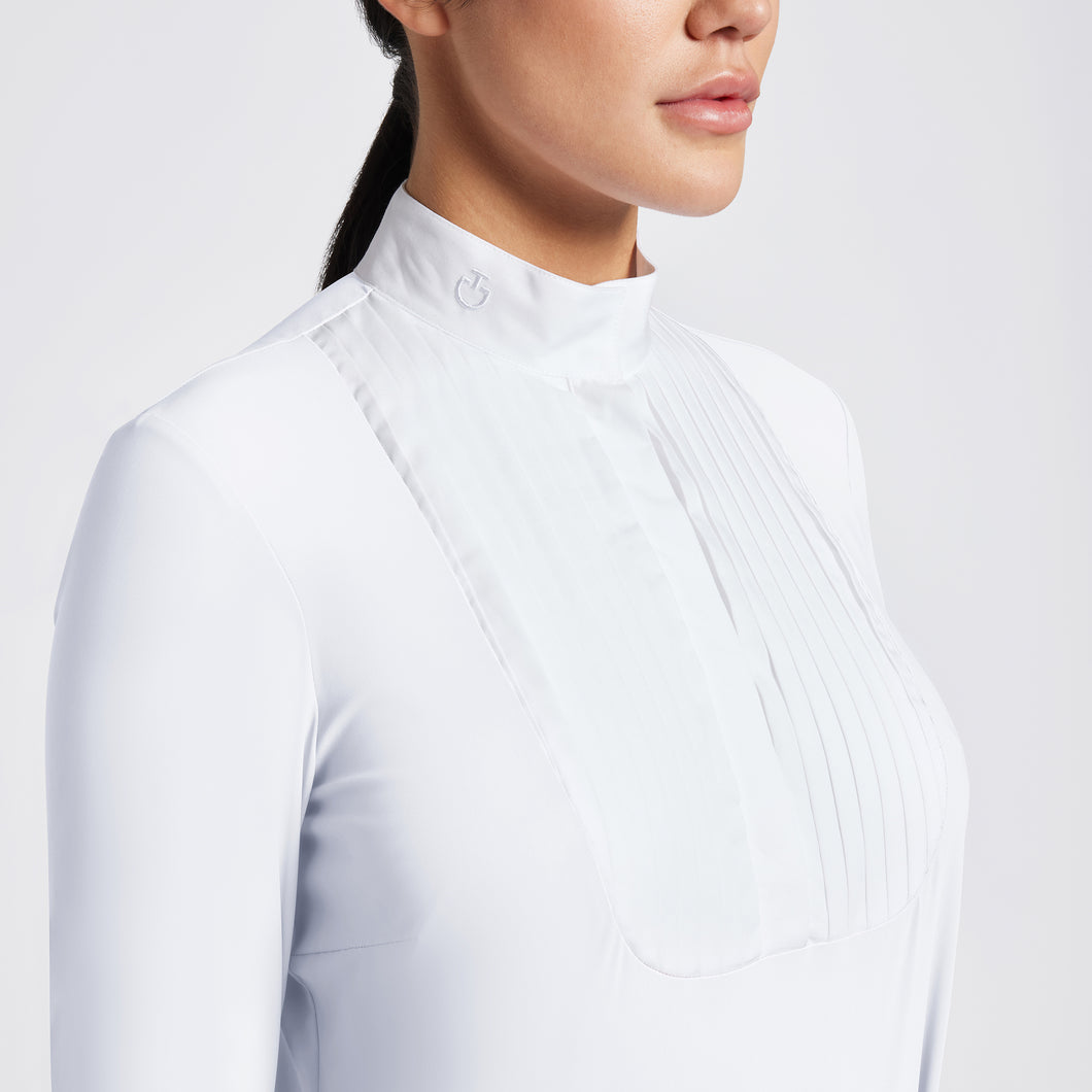 Cavalleria Toscana Pleated Bib Jersey Long Sleeve Competition Shirt - CAD264