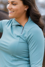 Load image into Gallery viewer, Ellany Patton Side Zip Pullover - Ocean
