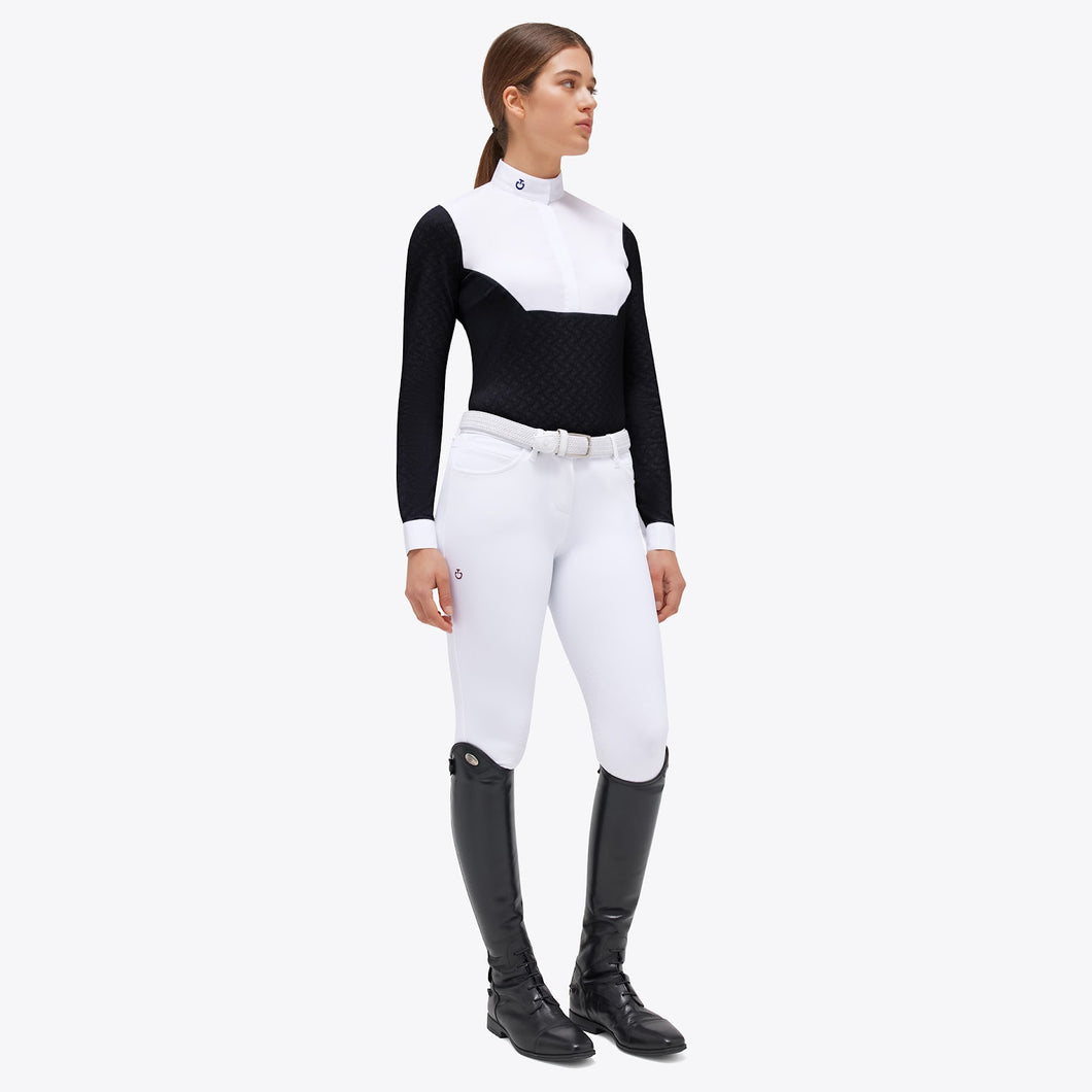 Cavalleria Toscana L/S Sheer Jacquard Jersey Competition Shirt - CAD251