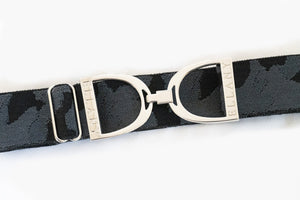 Ellany Black Camo - 1.5" Silver Stirrup Elastic Belt