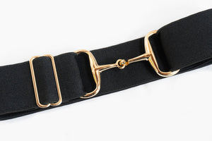 Ellany Black - 2" Gold Snaffle Elastic Belt