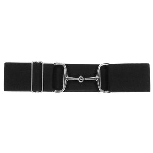 Ellany Black - 2" Silver Snaffle Elastic Belt