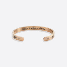 Load image into Gallery viewer, Keep Fucking Going Personalizable Cuff Bracelet
