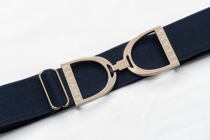 Ellany Navy - 1.5" Gold Stirrup Elastic Belt