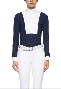 Cavalleria Toscana Long Sleeve Competition Shirt with Poplin Bib - CAD191